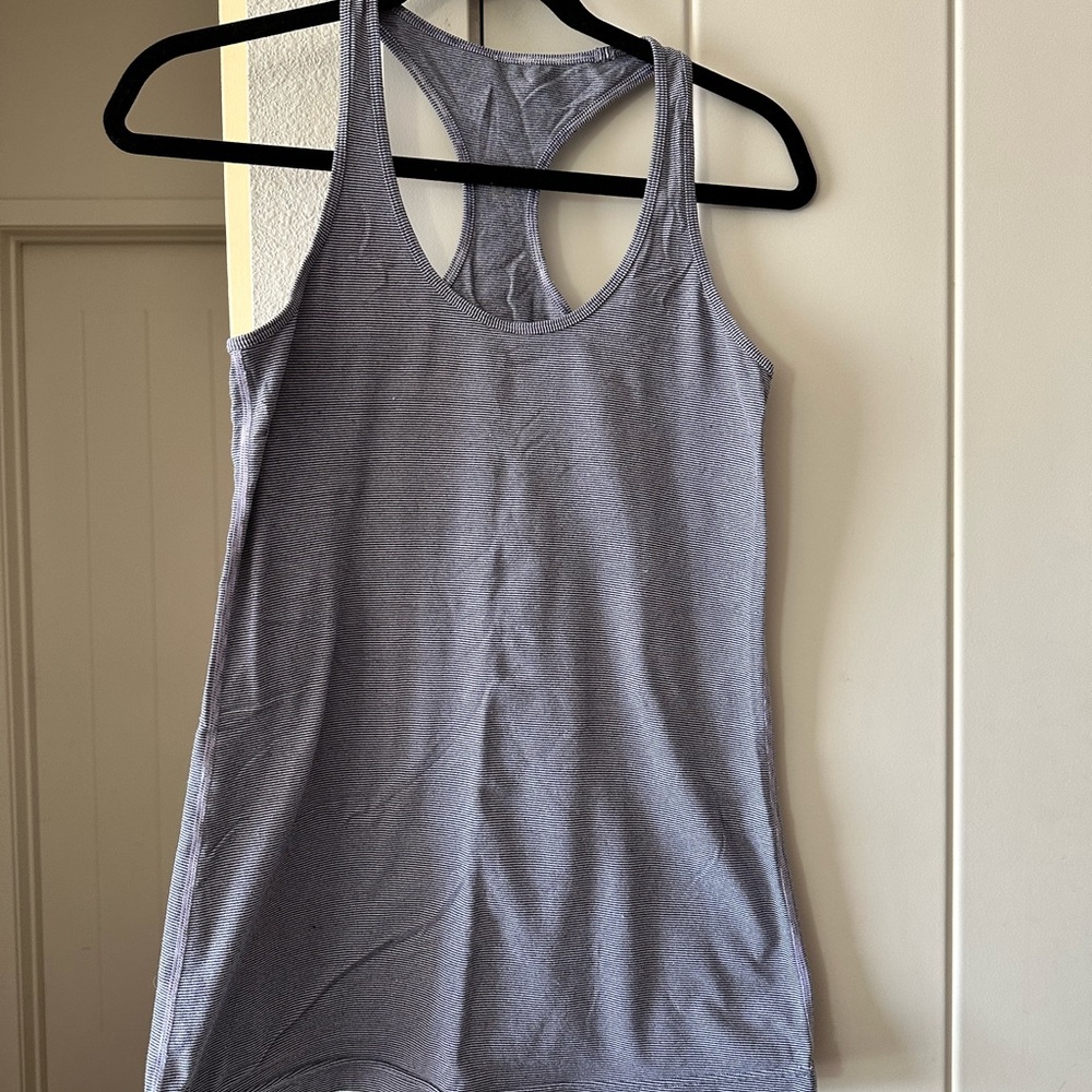 Lululemon Lilac Heathered Coal Wee Stripe Cool Racerback